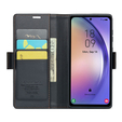 CASEME flipové puzdro pre Samsung Galaxy A54 5G, Litchi Wallet, čierne