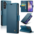 CASEME flipové puzdro pre Samsung Galaxy A54 5G, Litchi Wallet, modré