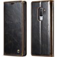 CASEME flipové puzdro pre Samsung Galaxy S9+ Plus, Waxy Textured, káva