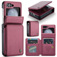 CASEME flipové puzdro pre Samsung Galaxy Z Flip5 5G, Litchi Wallet, červené