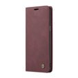 CASEME puzdro pre Samsung Galaxy S9 Plus, Leather Wallet Case, bordové