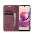 CASEME puzdro pre Xiaomi Redmi Note 10 / 10S, Leather Wallet Case, bordové