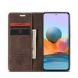 CASEME puzdro pre Xiaomi Redmi Note 10 Pro, Leather Wallet Case, káva