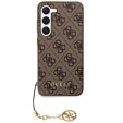 GUESS Obal na mobil pre Samsung Galaxy S24, 4G Charms Collection Hardcase, hnedé