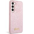 GUESS Obal na mobil pre Samsung Galaxy S24+ Plus, Glitter Script Hardcase, ružové