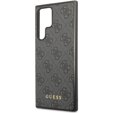 GUESS Obal na mobil pre Samsung Galaxy S24 Ultra, 4G Metal Gold Logo, sivé