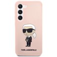 Karl Lagerfeld Obal na mobil pre Samsung Galaxy S23+ Plus, Silicone Ikonik, ružové