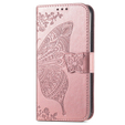 Klapkové puzdro pre Oppo A78 5G, Butterfly, ružové rose gold