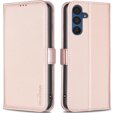 Klapkové puzdro pre Samsung Galaxy A15, BINFEN Wallet, ružové rose gold + 9H sklo