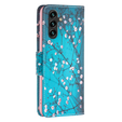 Klapkové puzdro pre Samsung Galaxy A55 5G, Wallet, Sakura, modré