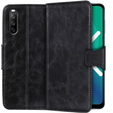 Klapkové puzdro pre Sony Xperia 10 III, Split Leather Wallet, čierne