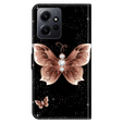 Klapkové puzdro pre Xiaomi Redmi Note 12 4G, Wallet Butterfly, čierne