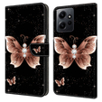 Klapkové puzdro pre Xiaomi Redmi Note 12 4G, Wallet Butterfly, čierne