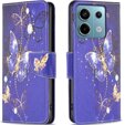 Klapkové puzdro pre Xiaomi Redmi Note 13 Pro 5G, Wallet, Butterflies fialové