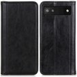 Obal na mobil pre Google Pixel 7a, Wallet Litchi Leather, čierne