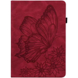 Obal na mobil pre Lenovo Tab M9, Wallet Pen Slot, butterflies, hnedé