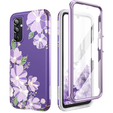 Obal na mobil pre Samsung Galaxy A14 4G/5G, Suritch Full Body Flowers, fialové