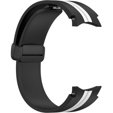 Pasek Silikonowy do Samsung Galaxy Watch 4 / 5 40/42/44/46/45MM PRO, Czarny / Biały