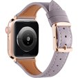 Pasek Skórzany do Apple Watch 1/2/3/4/5/6/7/8/SE/Ultra 42/44/45/49mm, Fioletowy