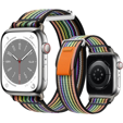 Pasek nylonowy do Apple Watch 1/2/3/4/5/6/7/8/SE/ULTRA 42/44/45/49mm, Szary / Pomarańczowy