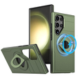 Puzdro MagSafe pre Samsung Galaxy S24 Ultra, Military Magnet, zelený