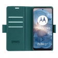 Puzdro pre Motorola Moto G24 / Moto G04, ERBORD Glossy Litchi, flipová peňaženka, zelený