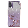 Puzdro pre Samsung Galaxy A53 5G, Glitter Flower, fialové